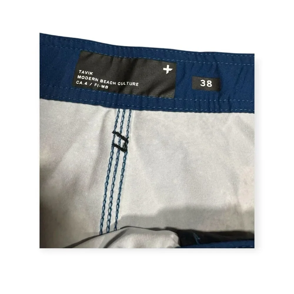 Tavik Blue Board Shorts Mens Size 38 Blue‎ Drawstring Beach Surf Summer BNWT